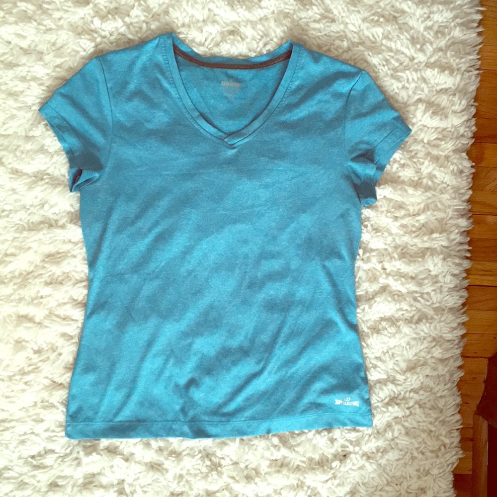 Blue moisture wicking shirt